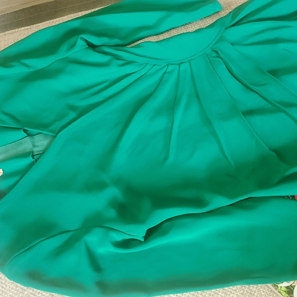 LANVIN Alber Elbaz Flattering Starburst Pleat Assym 3/4 Sleeve Gown 40/US 8 - Picture 5 of 15